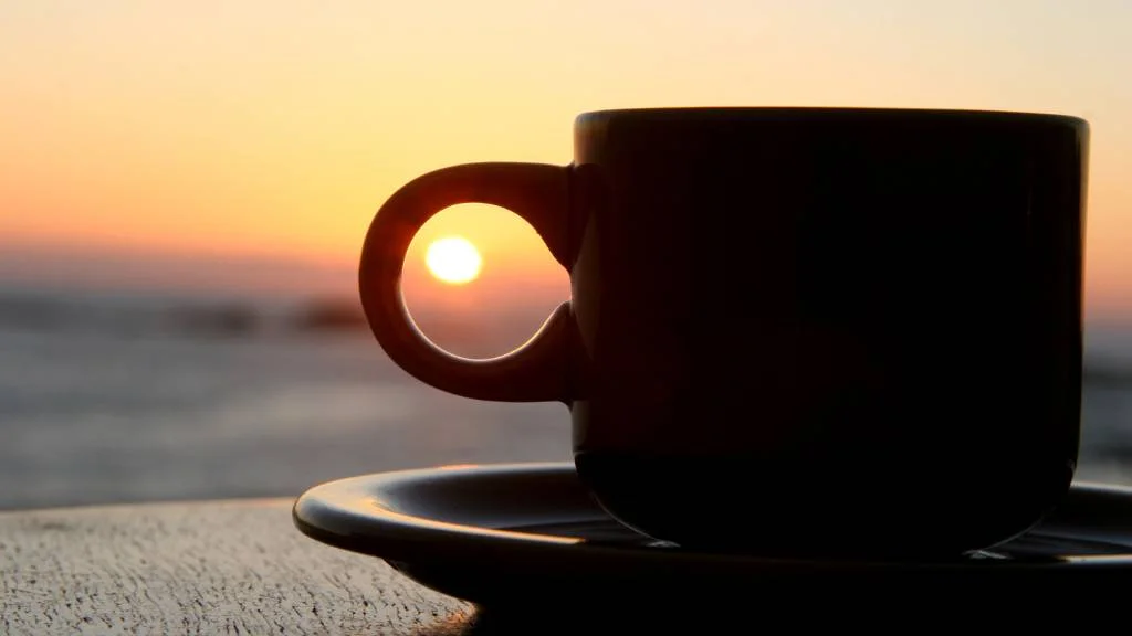sunset coffee, good evening image