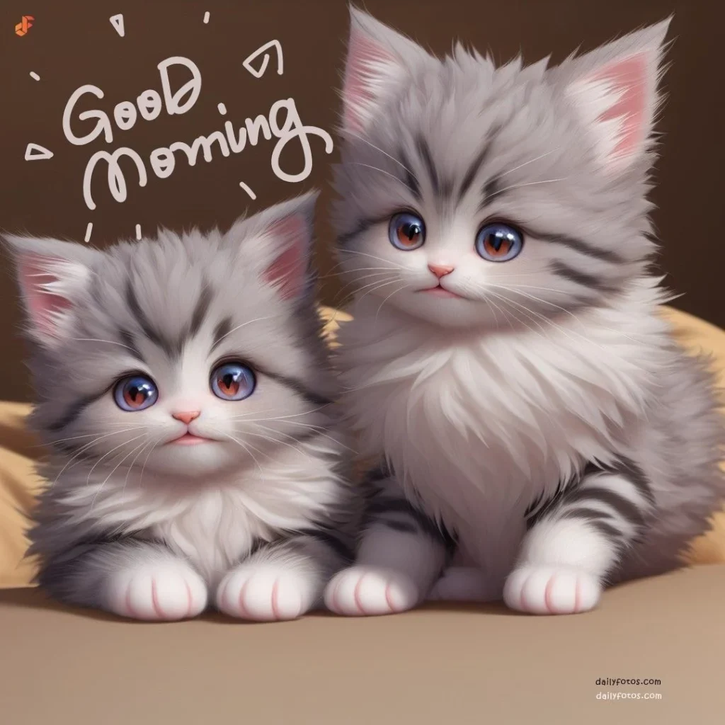 2 kittens good morning 1