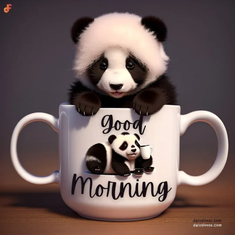 panda win coffee mug good morning 2