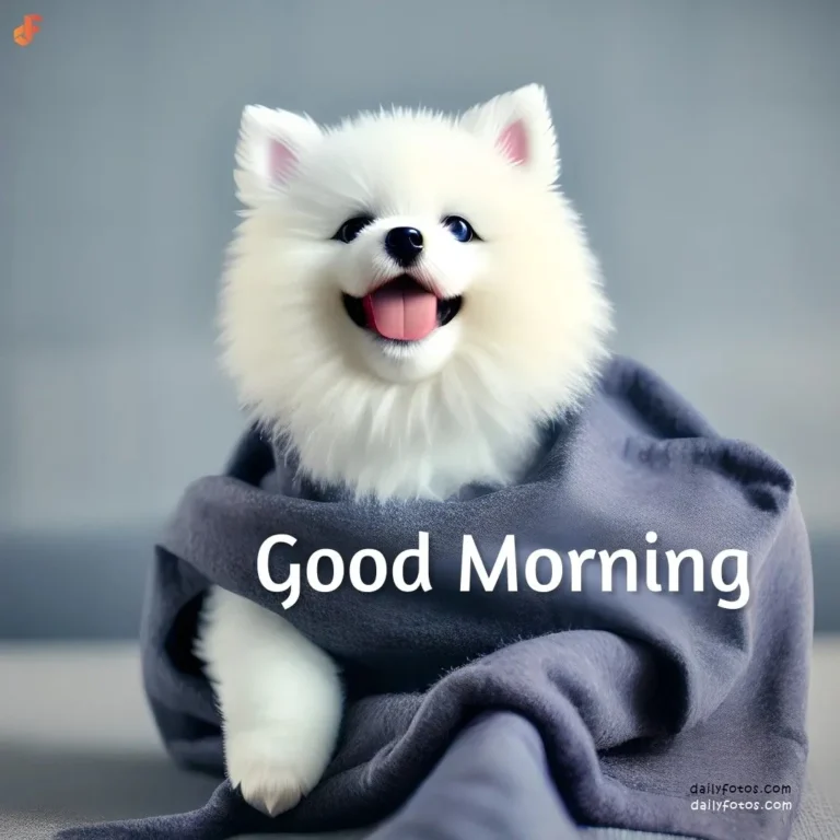 puppy in blanket good morning 3
