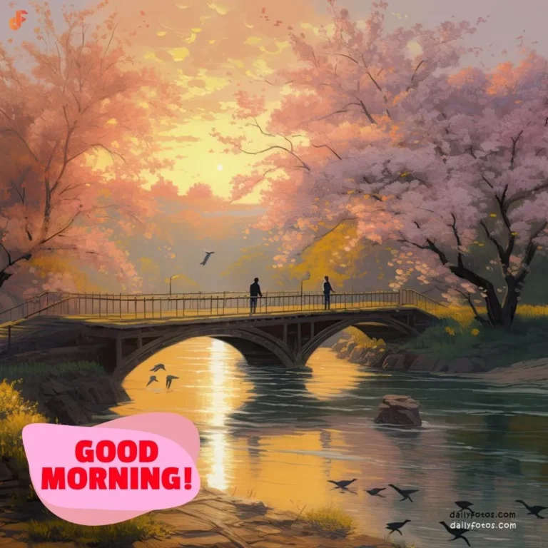 Couple standing on a bridge good morning digital image hd