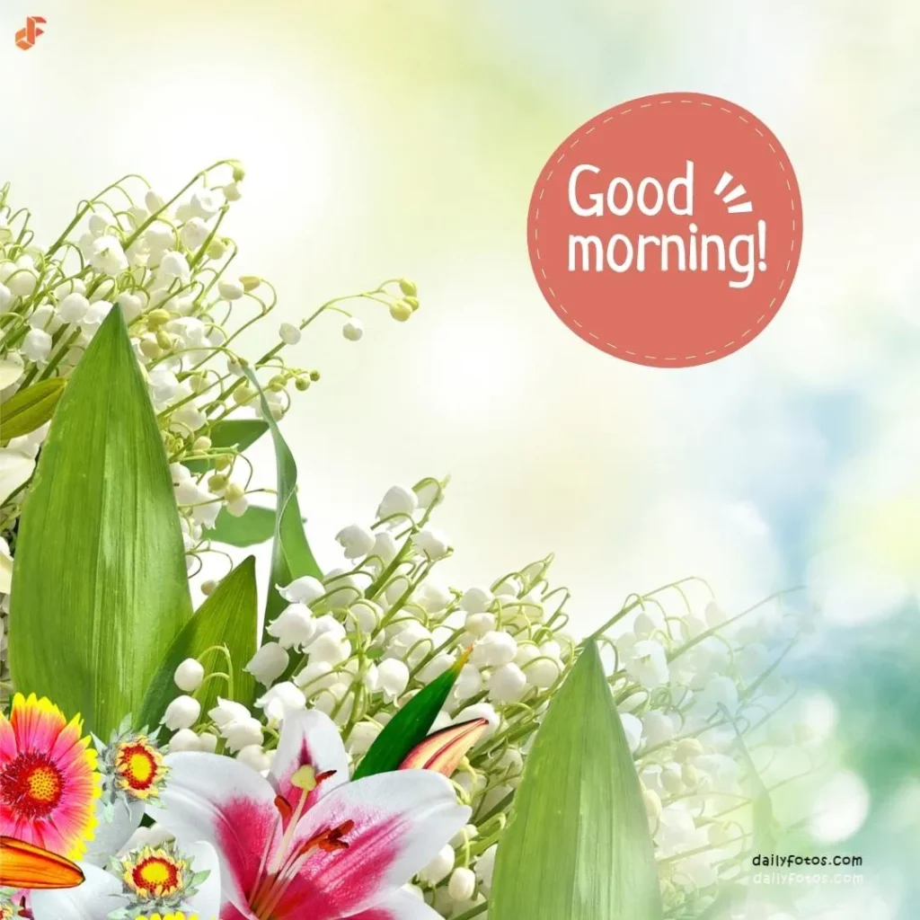 Good morning image with flower bouquet