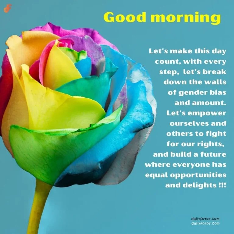 Good morning image with multicolor flower and quote