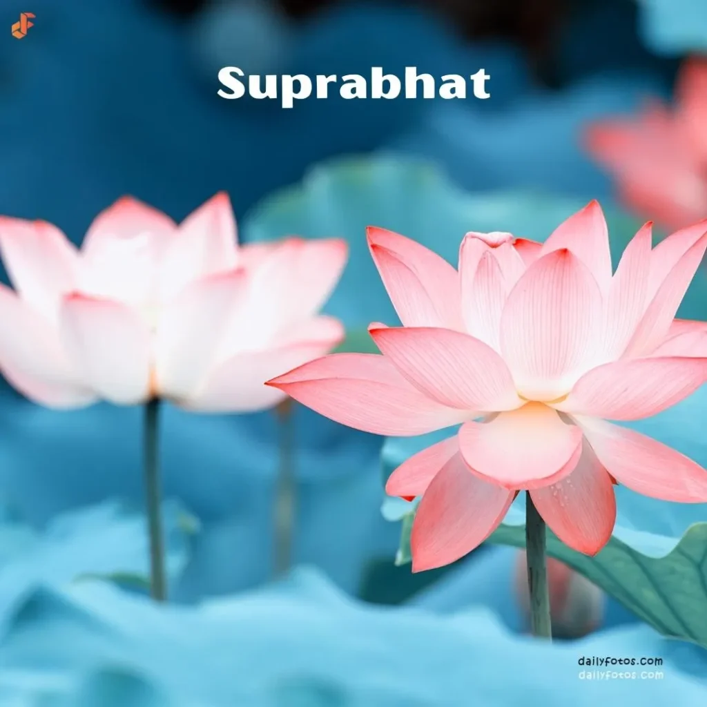 Suprabhat good morning image with lotus