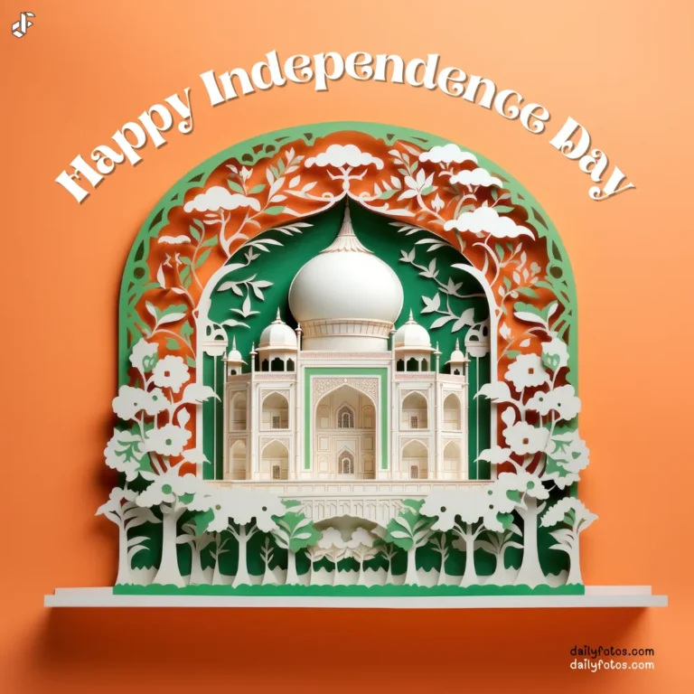 Taj mahal made of paper cuttings happy independence day image for 2023 15 August Photo