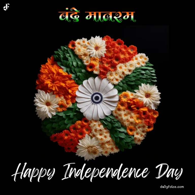 flowers of indian flag colors Happy Independence Day 2023 WhatsApp DP