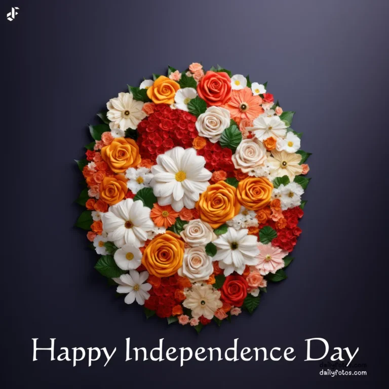 flowers of indian flag colors Happy Independence Day WhatsApp DP