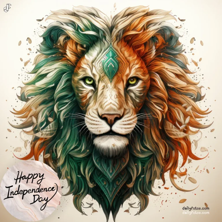 independence day poster of a lion abstract art Full HD 15 August Background