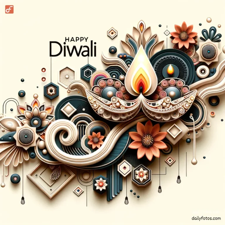 diwali ai art abstract diya and flowers happy diwali text best diwali wallaper 2023 free download