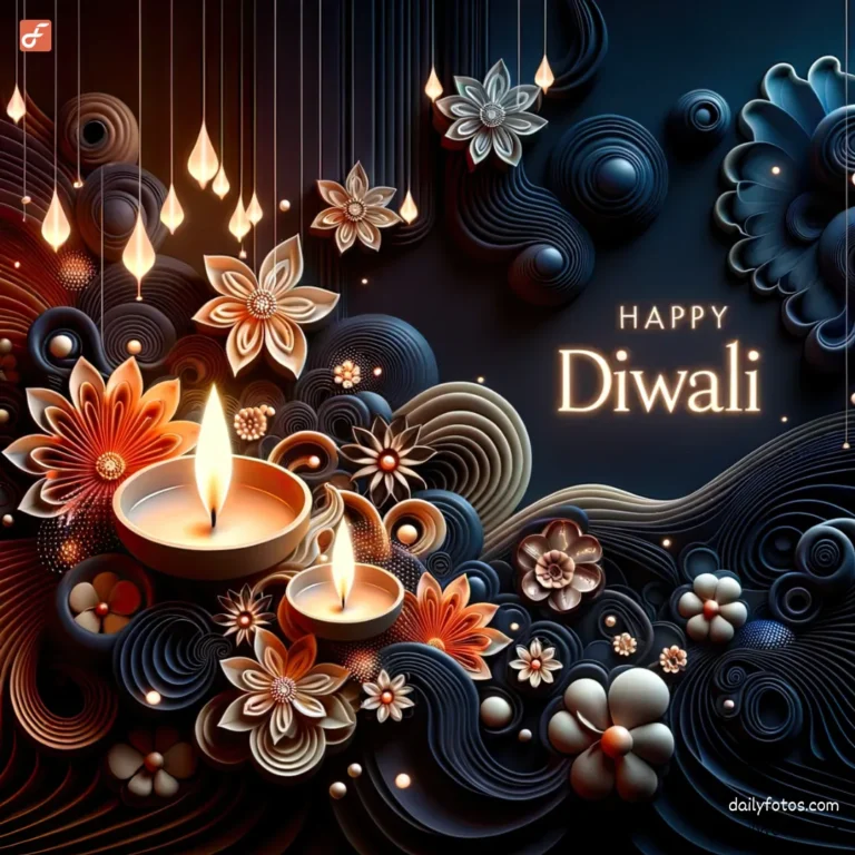 diwali ai art abstract diya and paper quilling flowers happy diwali text best diwali wallaper 2023 free download