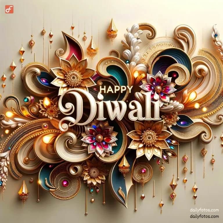 diwali decoration with gems and lights ai art happy diwali text in 3d best diwali background
