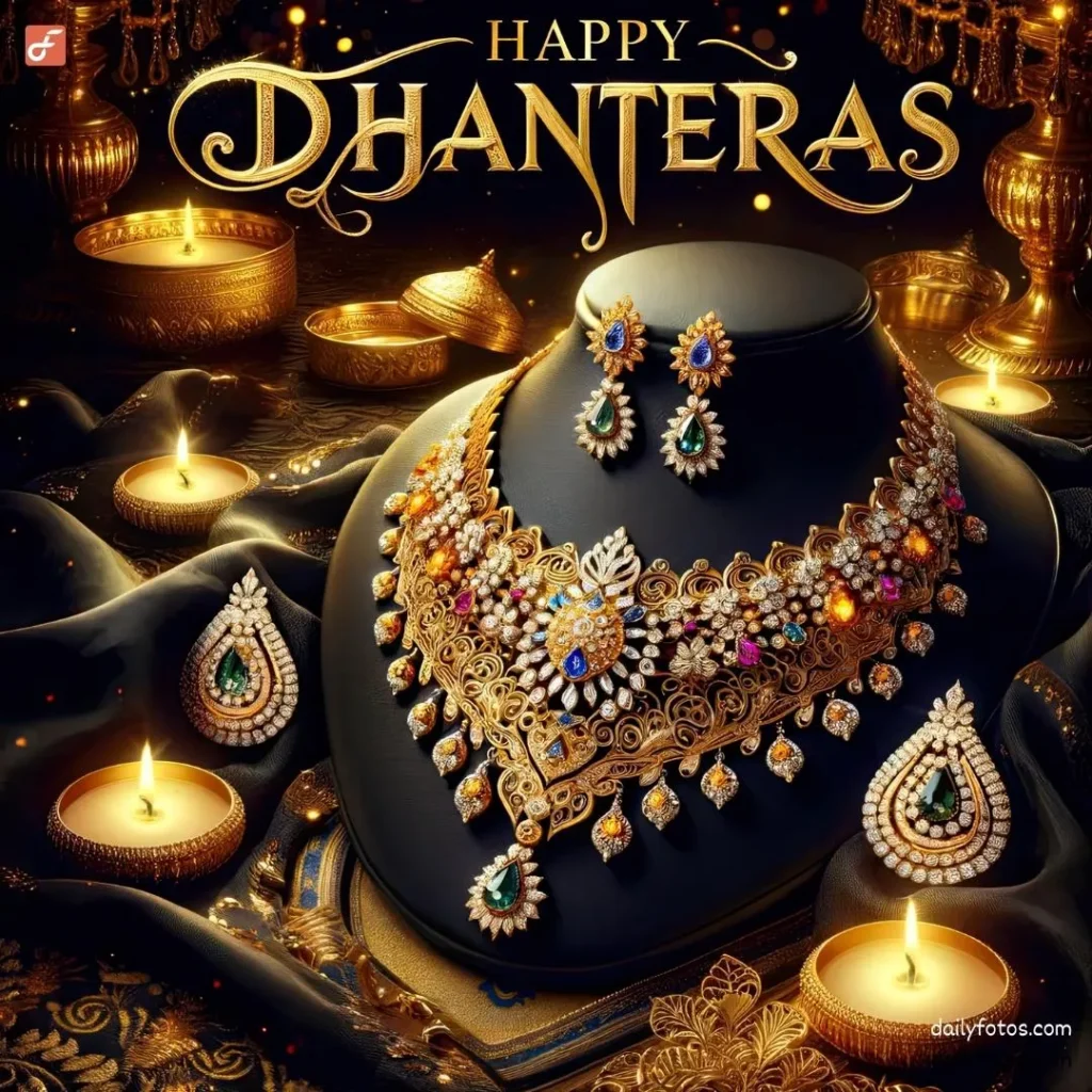 laxmi pooja happy dhanteras image of gold jewellery