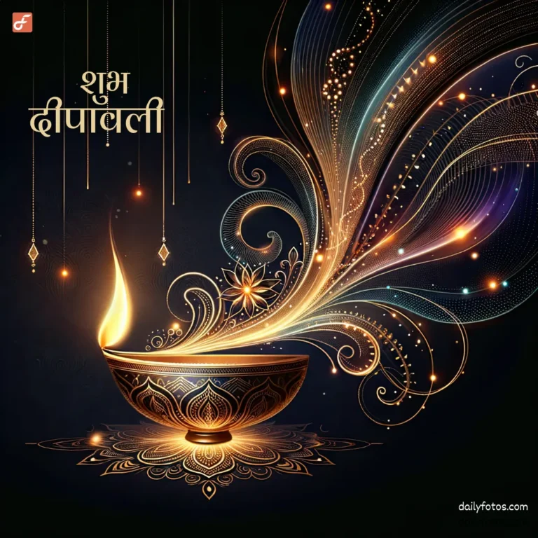 unique diya with abtract lines happy diwali wishes in English diwali background hd
