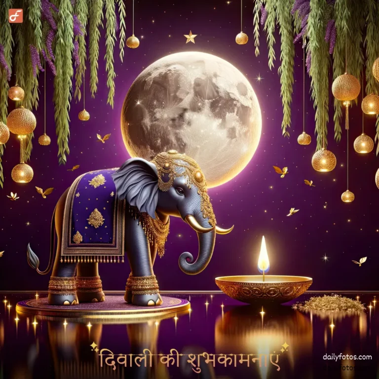 unique elephant under moon diwali diya decoration idea diwali festival images